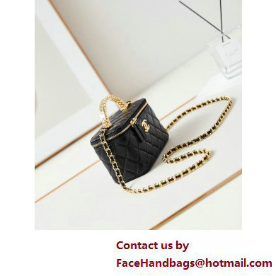 Chanel Lambskin, Resin  &  Gold-Tone Metal Clutch with Chain Bag AP3820 Black 2025